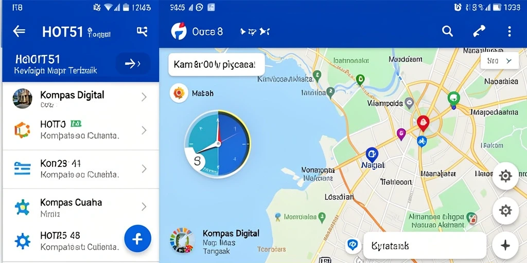 Antarmuka kompas digital HOT51 yang modern dan mudah digunakan.