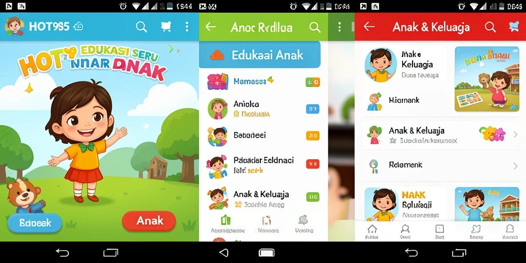 Antarmuka menarik dan fungsi edukatif HOT985 yang interaktif.