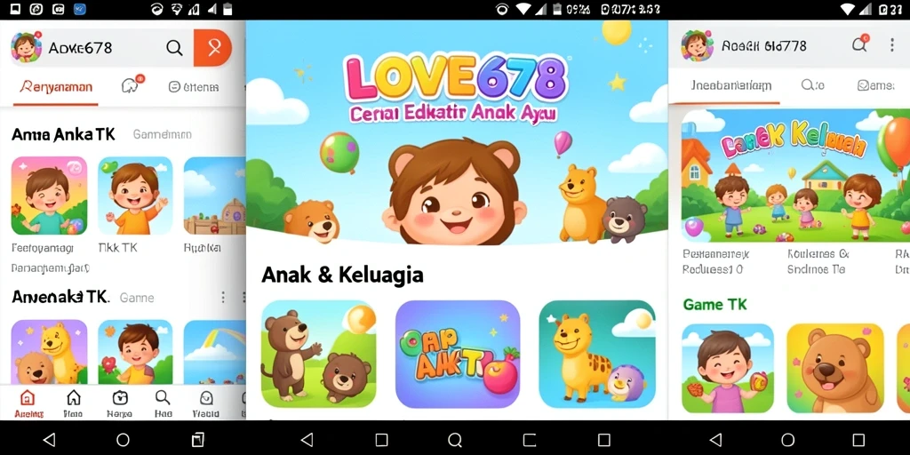 Tampilan ceria dan interaktif dari LOVE678 untuk anak-anak.