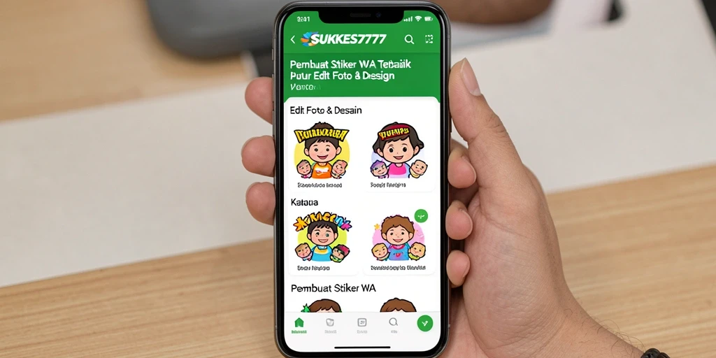 Antarmuka aplikasi Pembuat Stiker WA yang intuitif dan menarik.