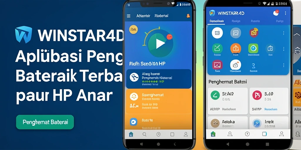 Tampilan antarmuka aplikasi WINSTAR4D untuk penghemat baterai yang efisien.
